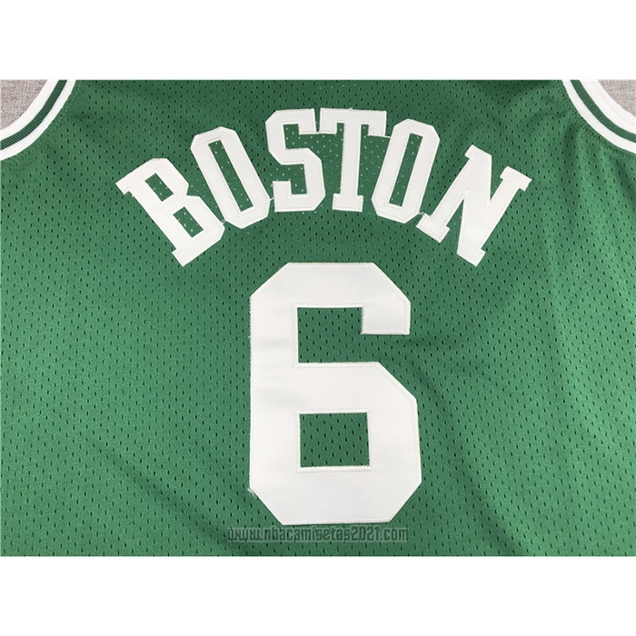 Camiseta Boston Celtics Bill Russell #6 Hardwood Classics 1962-63 Verde